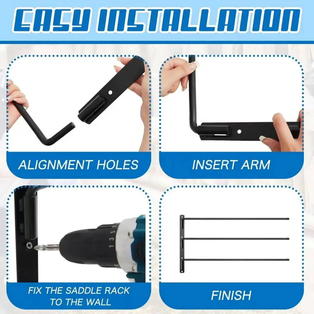 Saddle Blanket Rack Horses Blanket Stall Supplies 180 Degree Swing Out Sturdy Saddle Pad Rack Attachment Stable Well-Spaced 6 | Ankaier