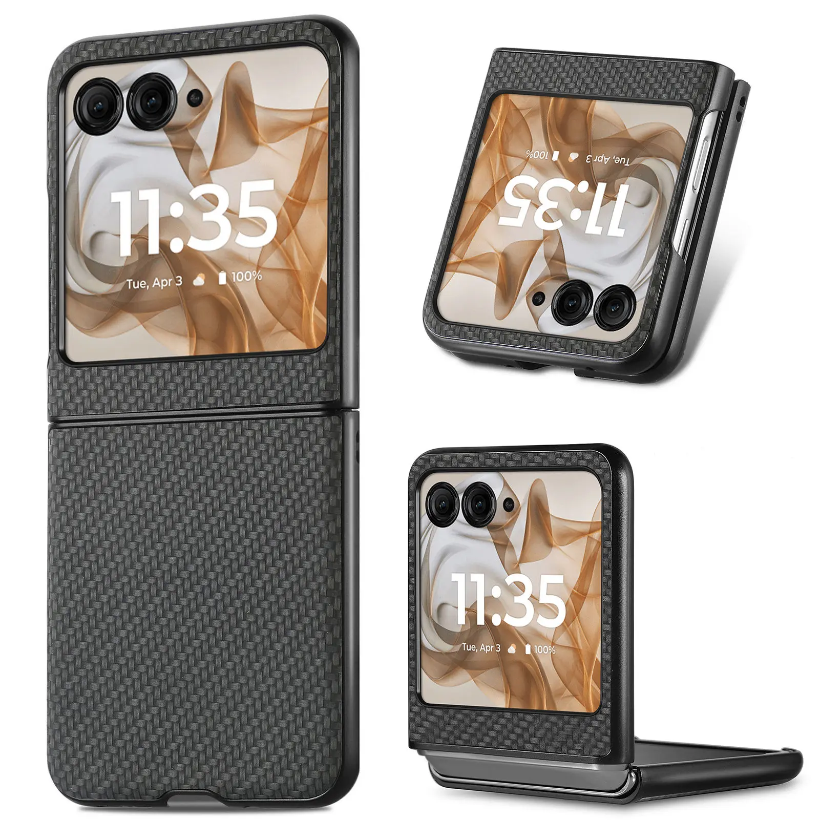 Sleek Carbon Fiber Texture Folding Case - Fashion Edition
