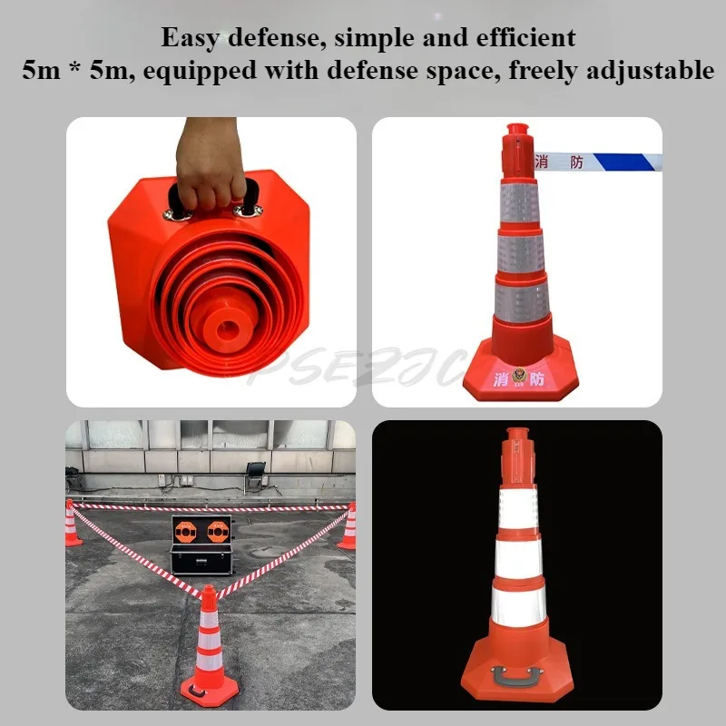 Safety Isolation Belt Telescopic Road Cone Fire Emergency Safety Reflective Warning 5m Warning Tape