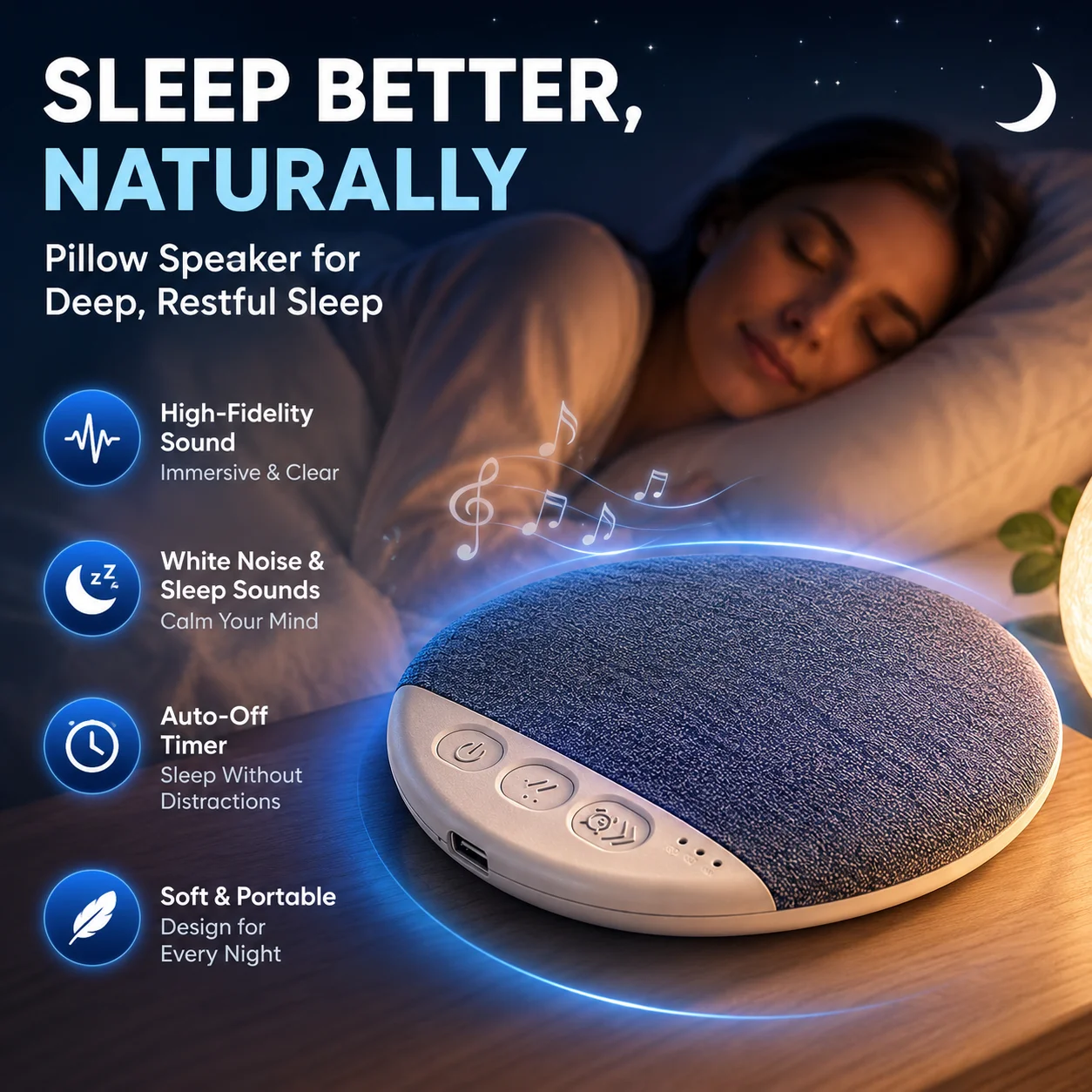 Bluetooth Pillow Sleep Speaker 1