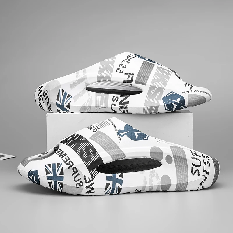 

Men's Summer Slippers Fashion Women Graffiti Slides Comfortable EVA Slipper Outdoor Eye Catching Casual Shoes Trend Male Sandals