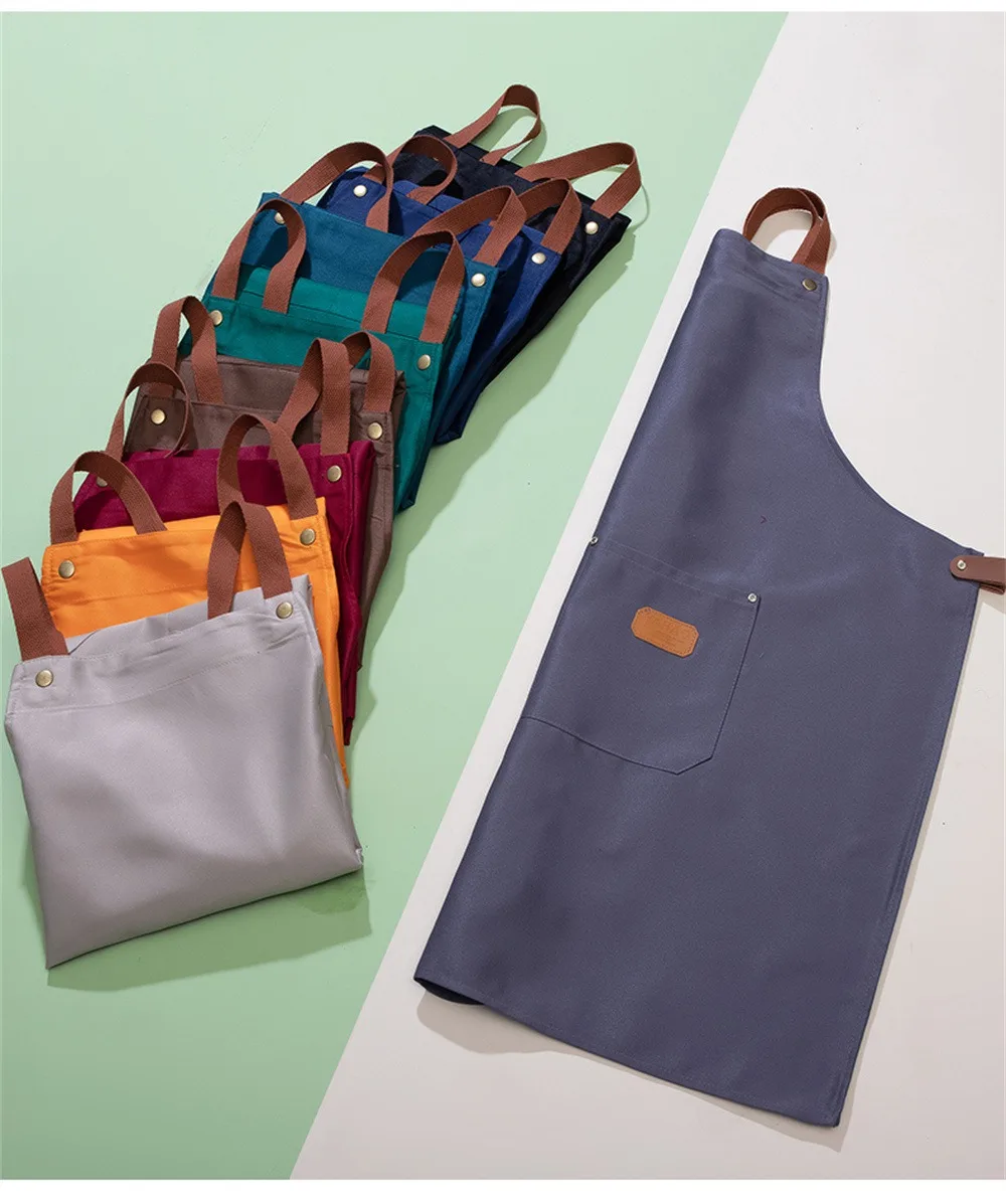 Description Picture 3 of itemNew Fashion Kitchen Aprons for Woman Men Chef Work Apron for Grill Restaurant Bar Shop Cafes Beauty Nails Studios Uniform