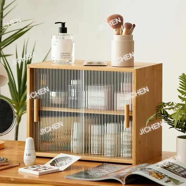 ตู้เก็บของในห้องนั่งเล่น JC ทำจากไม้ไผ่ พร้อมชั้นวางแก้ว Changhong ปรับระดับได้ ใช้จัดเก็บของในครัวและในบ้านได้หลากหลาย 5