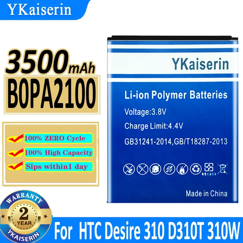 

Аккумулятор ykaisсеребрин для HTC, 3500 мАч, BOPA2100/B0pa2100, для HTC Desire 310, 310 Вт, мобильный телефон 310 Вт, аккумулятор