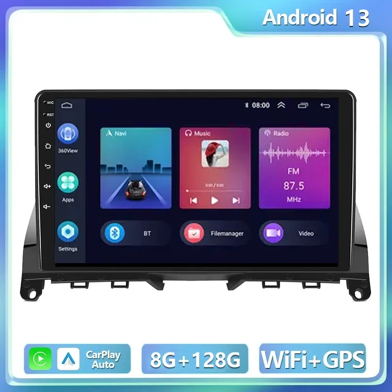 

Android 13.0 8G+128G Auto Radio Stereo For Mercedes Benz C Klasse 3 W204 S204 2006 2007 2008 - 2011 Carplay + Auto DSP RDS