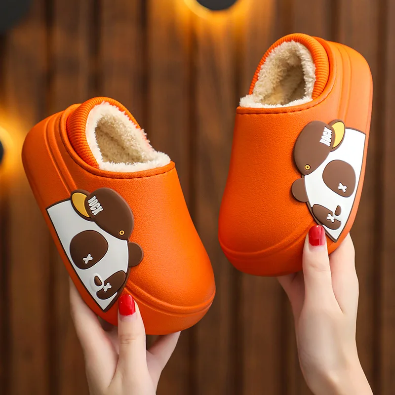 children's shoes for high arches Cute Cartoon Children's Cotton Slippers 2021 Winter Boys and Girls Warm Waterproof Slippers Indoor Non-slip Floor Slippers Kids bata children's sandals Children's Shoes