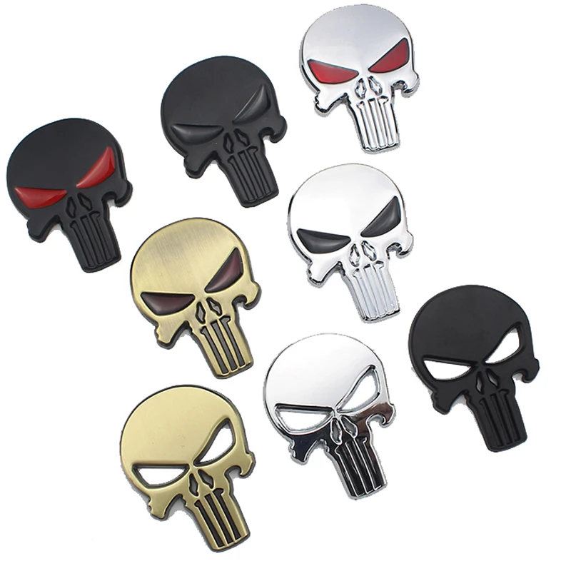 

3D наклейки в виде черепа из цинкового сплава, 8 цветов