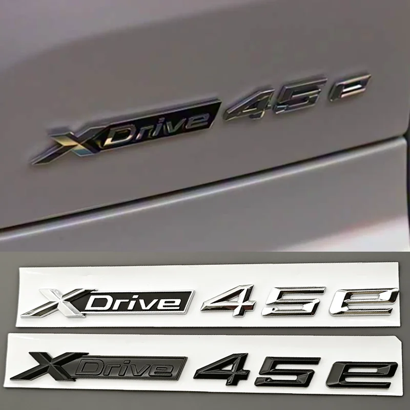 3D ABS 자동차 레터 로고 XDrive 40e 45e 배지 리어 트렁크 엠블럼 사이드 펜더 스티커 BMW X5 F15 G05 테일 외장 액세서리