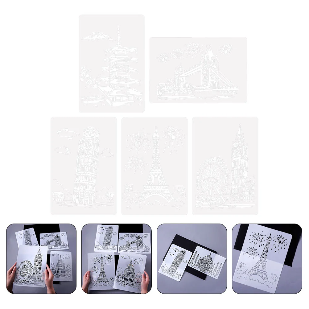 

Stencils Drawing Painting Decorative DIY Templates Hollow Pattern Plastic Hollow-out Tile