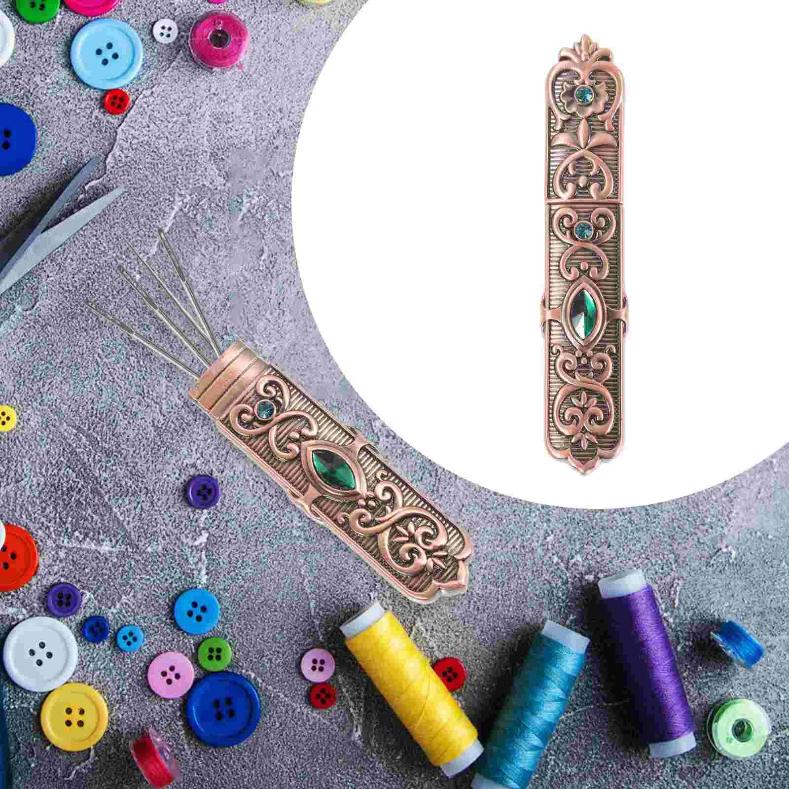 

Sewing Needles Holder Storage Case Lipstick Pin Cushion Needle Tube Hand Crafts Knitting Toothpick Holder Vintage Sewing