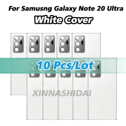 Premium Battery Back Cover Glass Panel Rear Door Housing Case (10 pcs white cover)