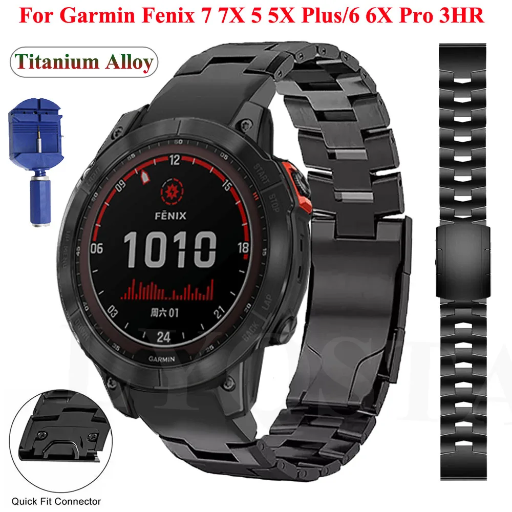 Cinturini Per Orologi In Lega Di Titanio Quickfit 22/26Mm Per Garmin Fenix 7 7X Pro 6 6X 5 5X Plus Epix Gen 2 Epix Gen 2 Bracciale In Metallo