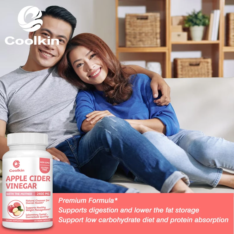 Apple Cider Vinegar Capsules 2400mg Weight Management Detoxification Appetite Suppressant Bloating Relief