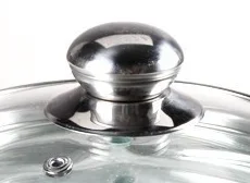 Premium Stainless Steel and Tempered Glass Lid with Knob (40cm)