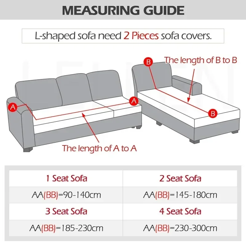 1/2/3/4 Seater L Shaped Corner Sofa Cover Stretch Velvet Sofa Cover for Living Room Thick Elastic
