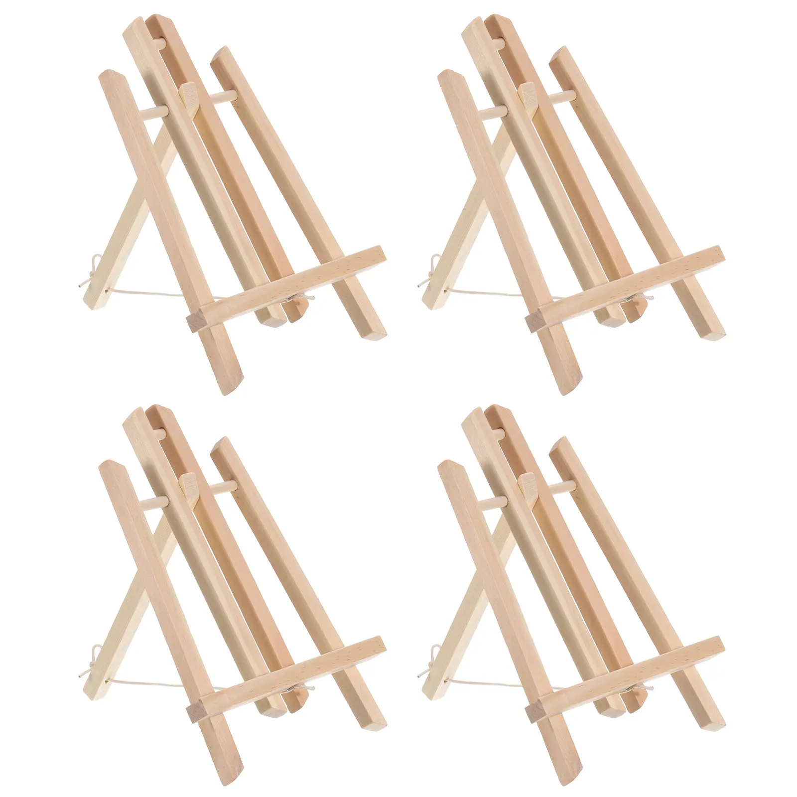 4Pcs Wood Mini Easel Frame 30/40/50cm Tripod Display Holder Wooden Art Easel Foldable Artist Tabletop Display Stand for Painting