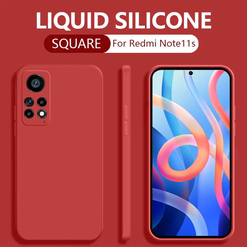 Coque de téléphone originale en silicone liquide souple pour Xiaomi Redmi Note 11S 11T Mi11t Pro Mi 10T Lite 9 K20 POCO X3 NFC Shockproo_voghion.com