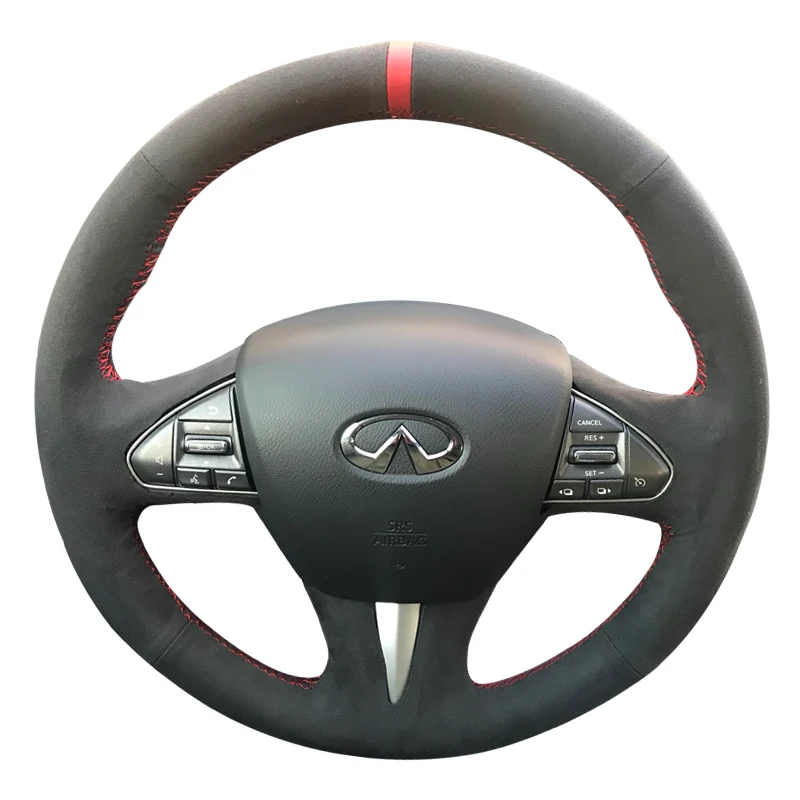 

DIY Hand-stitched Anti slip wear-resistant Suede Car Steering Wheel Cover For Infiniti Q50 2014-2016 QX50 2015