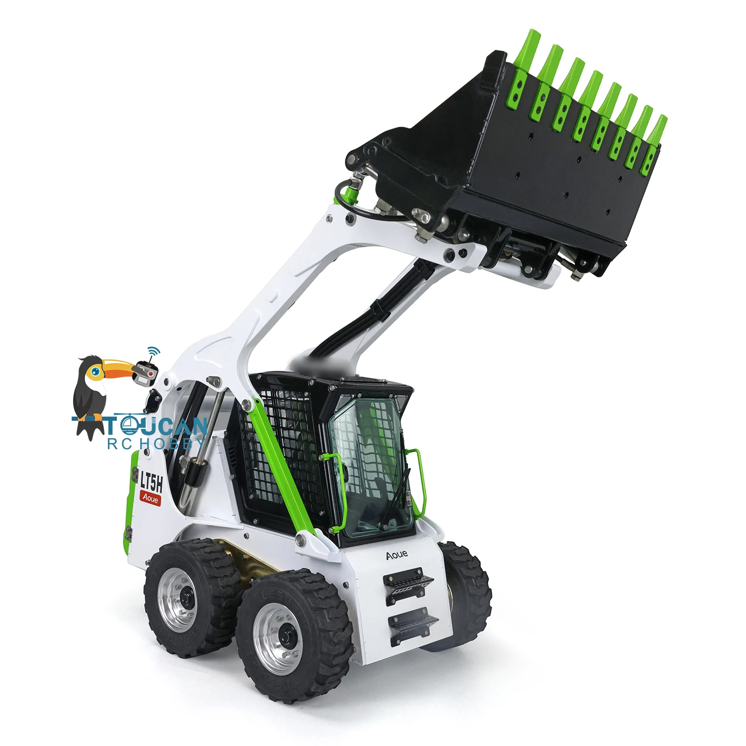 LESU 1/14 Metal Hydraulic RC Loader Aoue LT5H Wheeled Skid-Steer Radio Control Painted Trucks Light Sound Toys for Boys THZH1278 4