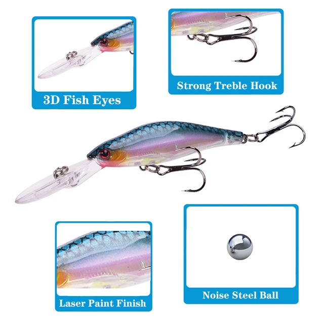 Minnow Fishing Lure, Bait Crankbaits, Fishing Tackle, Laser Minnow