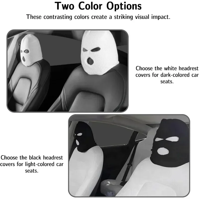 Universal Car Seat Headrest Cover Fun Car Headrest Cover 3 Holes Full Set Halloween Christmas Seat Decorations