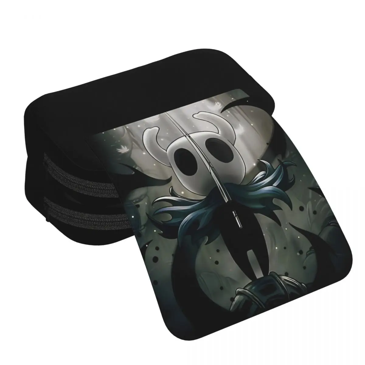 클래식 할로우 나이트 더블 클램쉘 펜 케이스 연필 파우치 펜 홀더 소녀 소년용 대용량 가방 사무실 선물 문구류