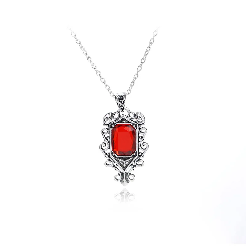 

Оптовая продажа, ожерелье с изображением города костей, подвеска из красных кристаллов Изабель светлой древесины, Винтажные Ювелирные изде...