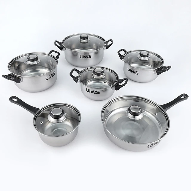 Enamel 7 Piece Black Cookware Set black pots new model pots different  design tenere - AliExpress