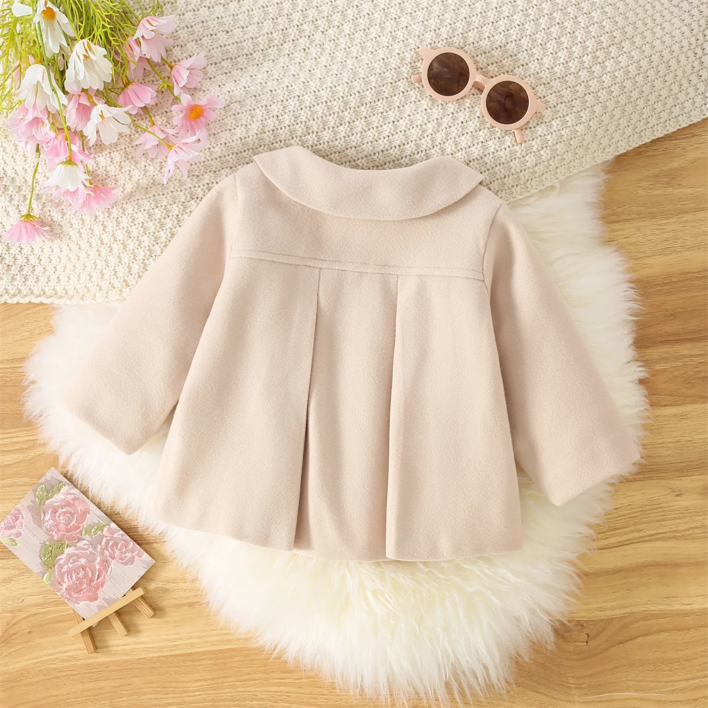 Baby Girl'S Summer Solid Color Woolen Coat For Baby Kids Cute Lapel Coat For Kids Girl Jacket Top Girl