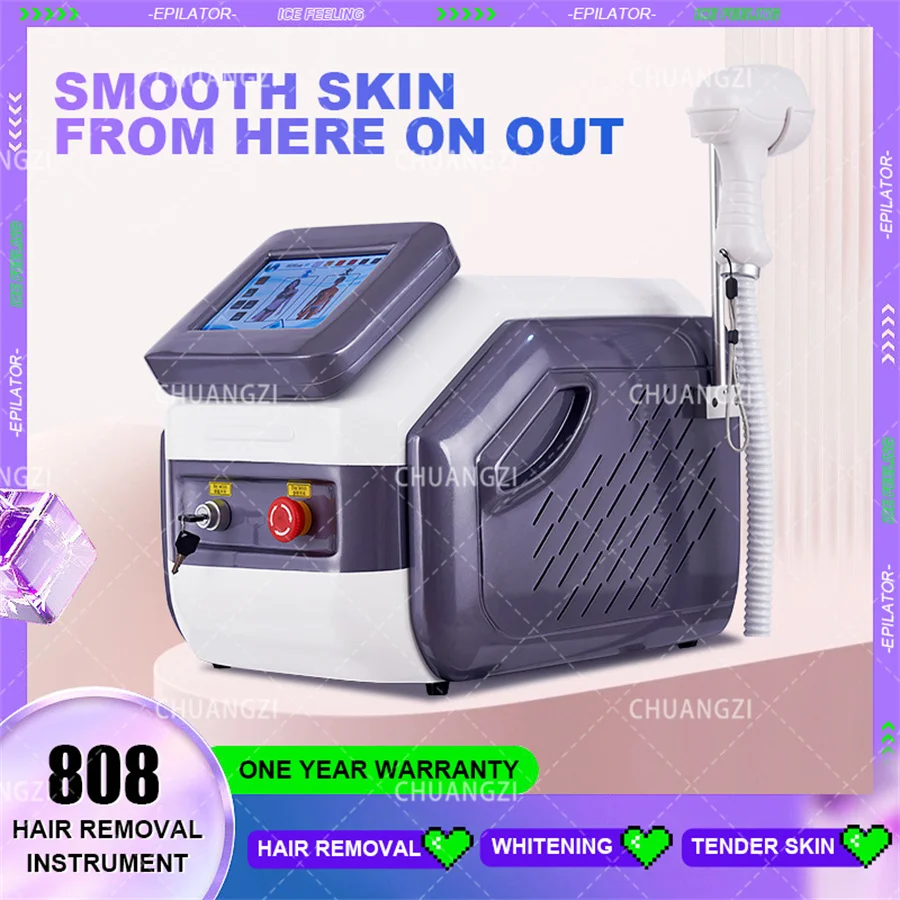 

2024 Portable 808 755 Alexandrite Hair Removal Machine Professional Diode Ice Titanium Laser Body Device 3 waves IPL Permanent