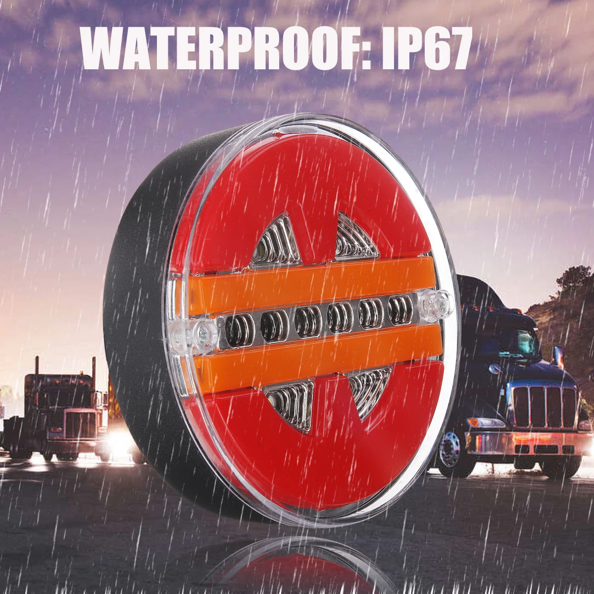 

12-24V LED Rear Tail Brake Light Hamburger Lamp For Tailer Truck Lorry Van Caravan Bus Camper