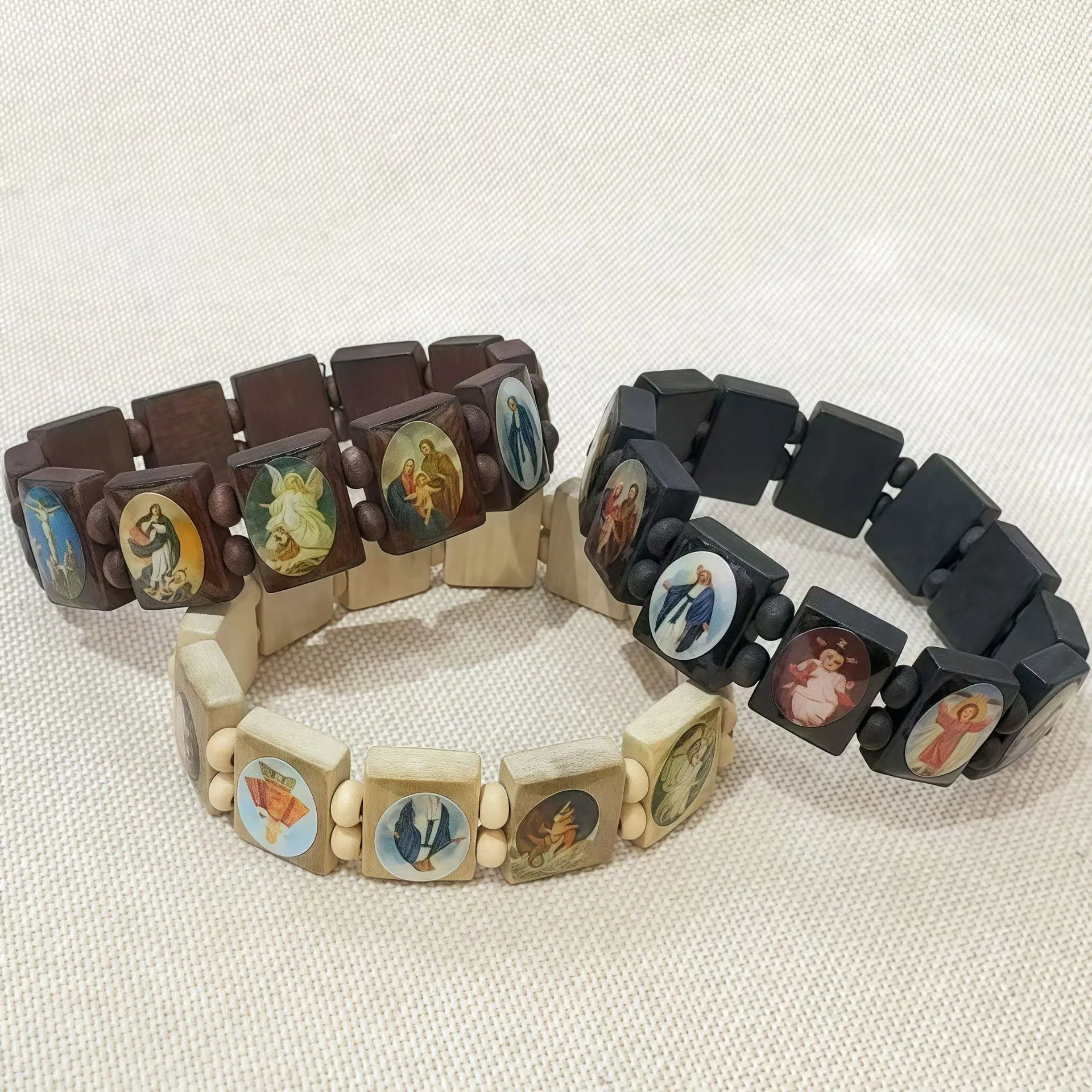 Saints Religion rosary Wooden Bracelets 1PCS For Women gifts