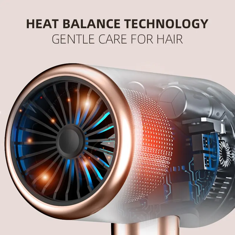 Electric Hair Dryer High-Speed Electric Turbine Airflow Low Noise Constant Temperature & Quick Drying Hair Dryer For Home Salons 5
