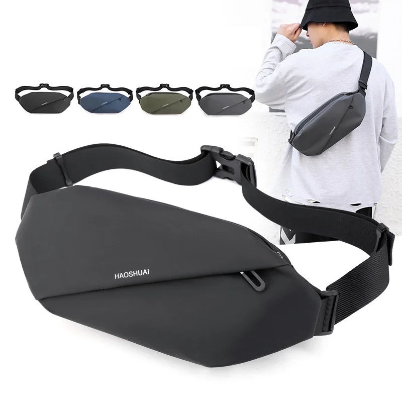 

Men Waist Fanny Pack Bag Purse Running Sports Reflective Travel Waterproof Nylon Male Sling Cross body Bum Hip Belt Chest