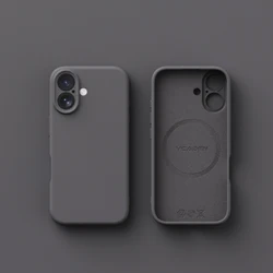 Enhanced Liquid Silicone Magnetic Phone Case with Magsafe Compatibility and Wireless Charging Matte Finish - iPhone 15 (Dark Gray)
