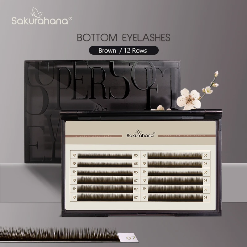 SAKURAHANA Untere Wimpern 0,07/0,10 Natürliche weiche untere klassische falsche Wimpernverlängerung B/C Curl 5-7 mm kurze Größen unter den Wimpern
