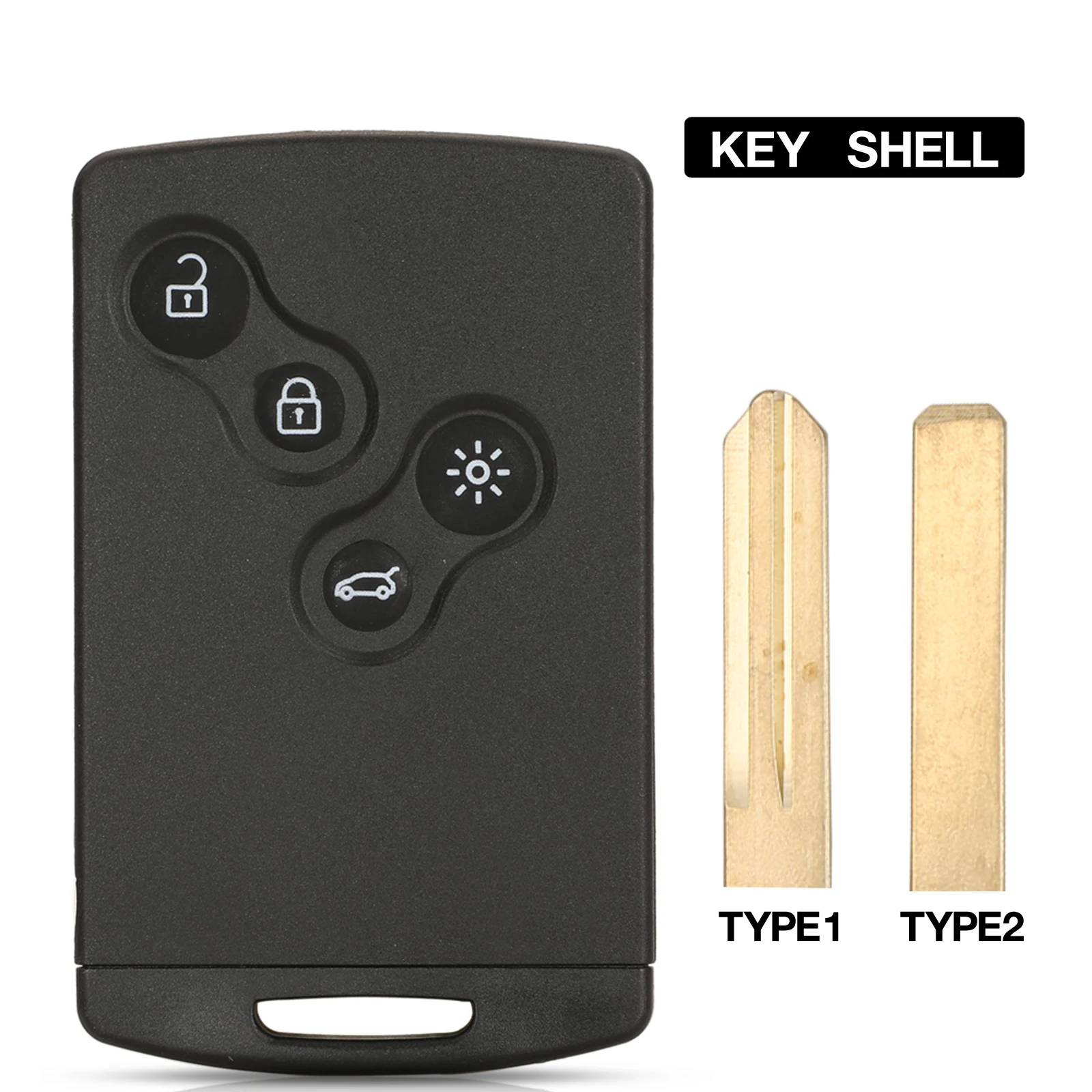 

jingyuqin 4 Buttons Remote Car Key Shell Cover For Renault Megane III Fluence I Kaptur Clio IV For KOLEOS With Two Types Blades