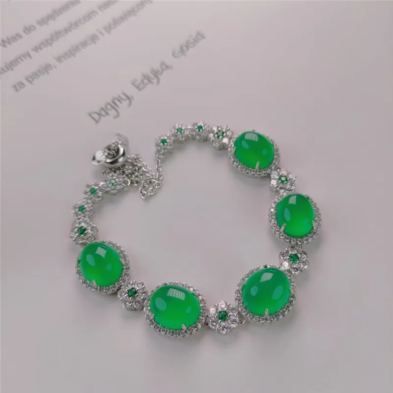

Natural Green Jade Bracelet Beads Silver 925 Jewelry Bracelet for Women Gemstone Peridot Bracelets Charms Bracelet Classic