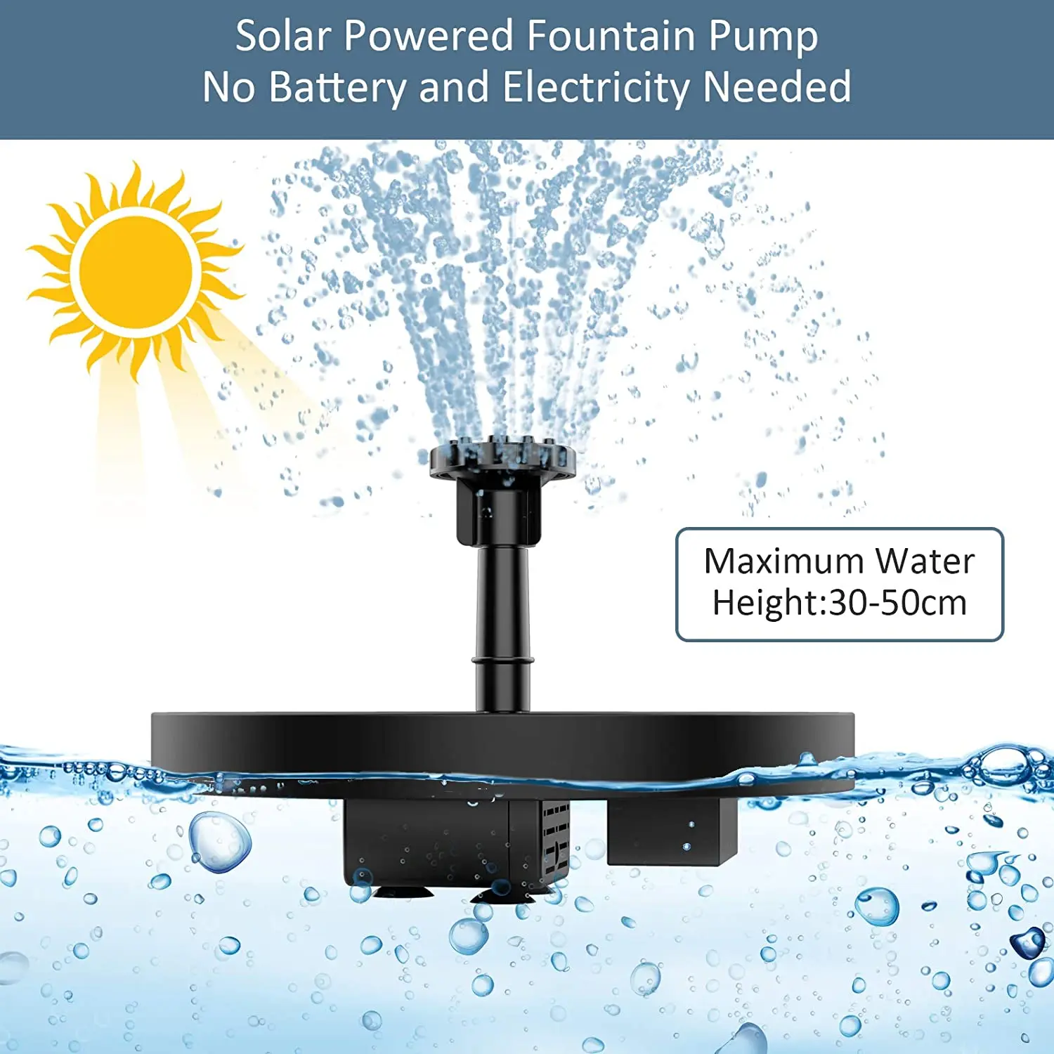 1.5W Solar Water Fountain Pump with 6 Nozzles Just Solar Supplies