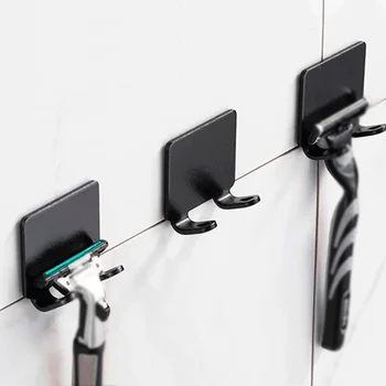 Caldo! 1/2/3/5PCS Porta rasoio da barba in alluminio da uomo Rasoio da barba Gancio di stoccaggio Mensola a muro Porta rasoio Bagno Accessori da cucina 1