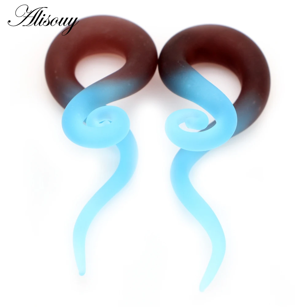 Piercing Jewelry 2pcs Pyrex Glass Ear Plugs Tunnel Ear Spiral Taper Cartilage Earring Gauges Expander Stretcher Flesh