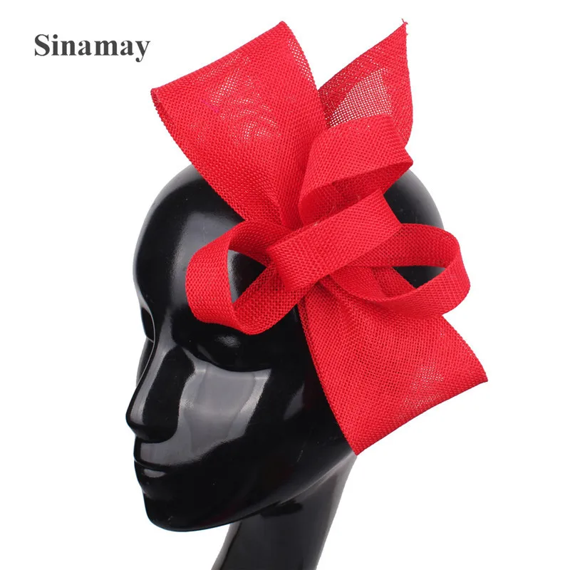 

Elegant Imitation Sinamay Occasion Hats Fascinators Base With Feather Wedding Headwear Women Light Blue Hair Accessories