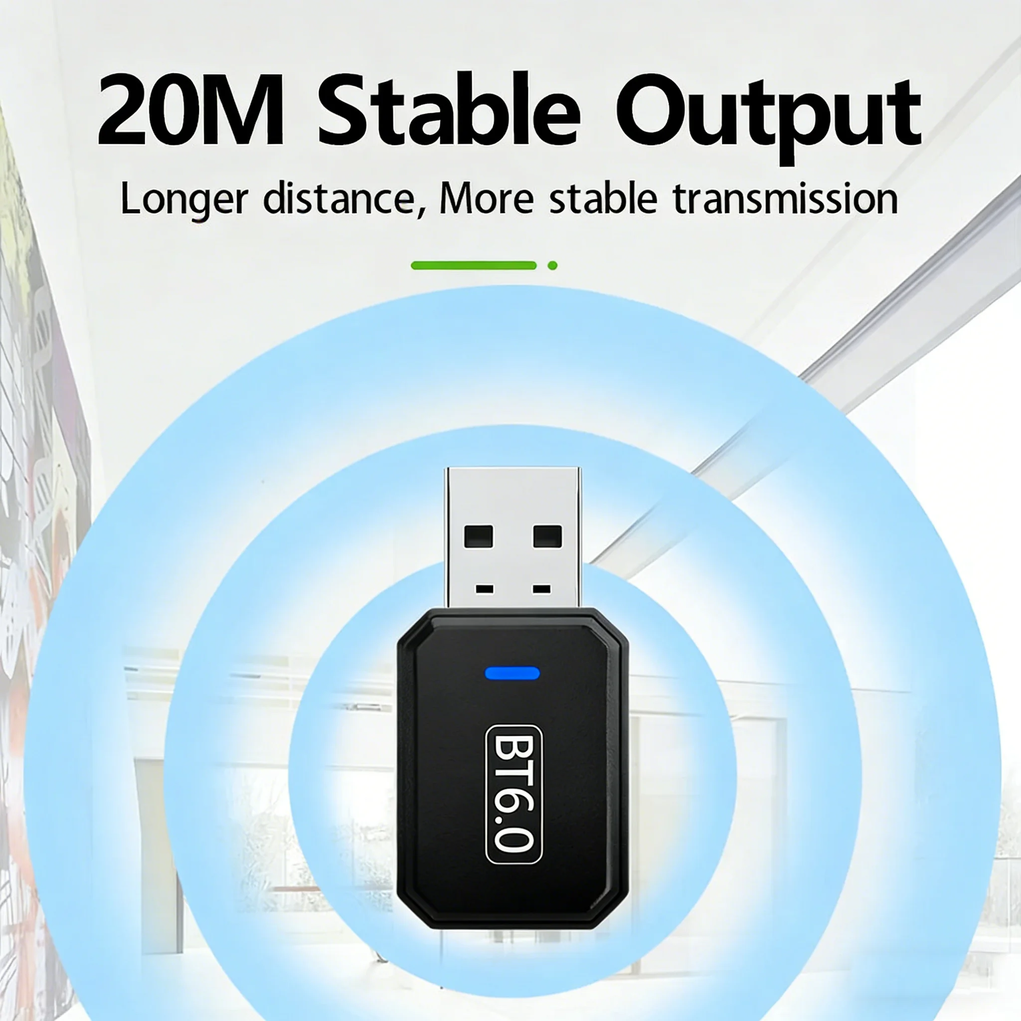 KEBIDUMEI USB 블루투스 어댑터 PC용 블루투스6.0 동글 Windows 11/10/8.1 키보드/마우스용 블루투스 수신기 및 송신기