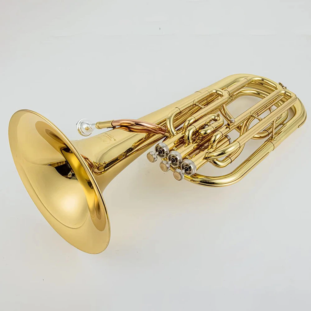 Baritone Horn B-flat Baritone Brass Lacquered Gold Tenor Horn High Quality Tenor Professional Bariton Jazz Instrument
