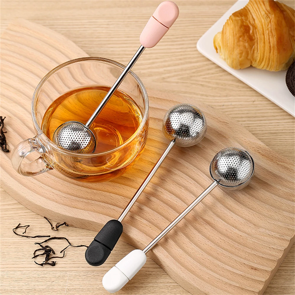 10pcs Long handle Stainless Steel Twisting Tea Ball Infuser for Loose Leaf Tea Strainers