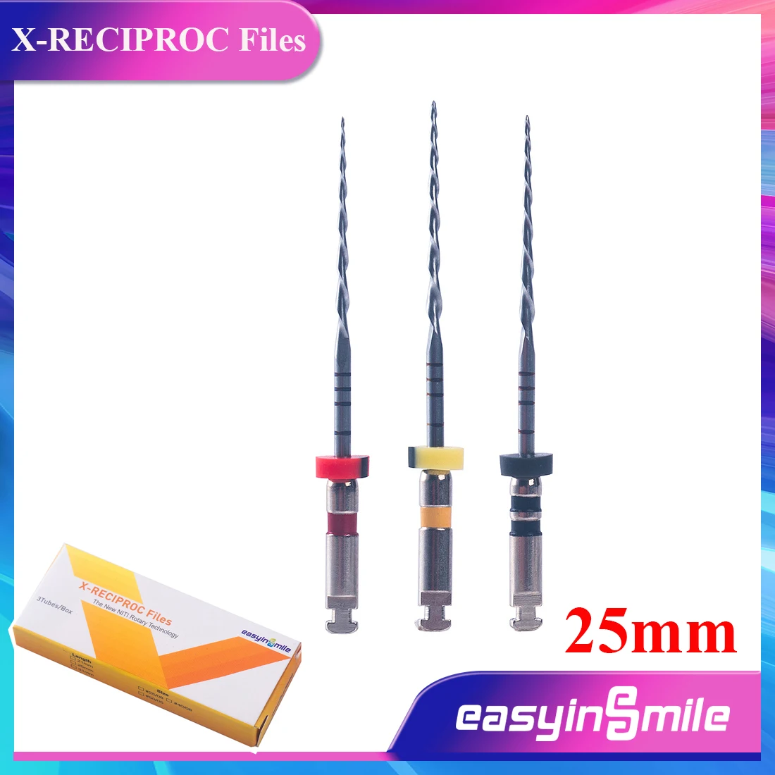 

3Pcs Dental Endo Reciprocating Rotary Files Root Canal Endodontic Universal NITI X-RECIP S Cross Section Engine Tips Easyinsmile