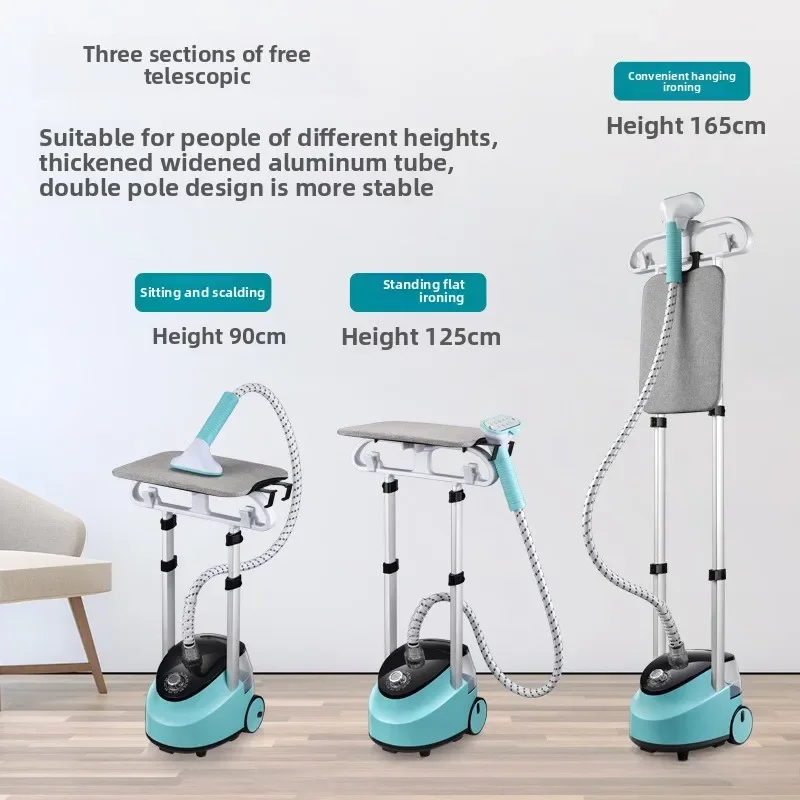 EU Handheld Double Rod Home Garment Steamer Equipment Standing Steam Iron Vertical Fast Heating Clothes Drying Ironing Machine