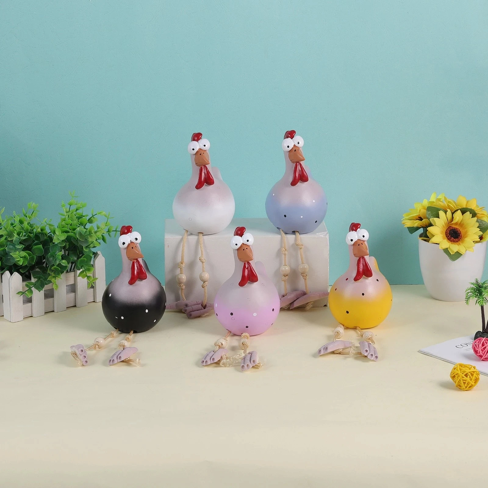 

Resin Chicken Hilde Garden Decoration Animal Figure Garden Plug Pottery Figurines Handcraft Landscape Ornament Miniatures Hot