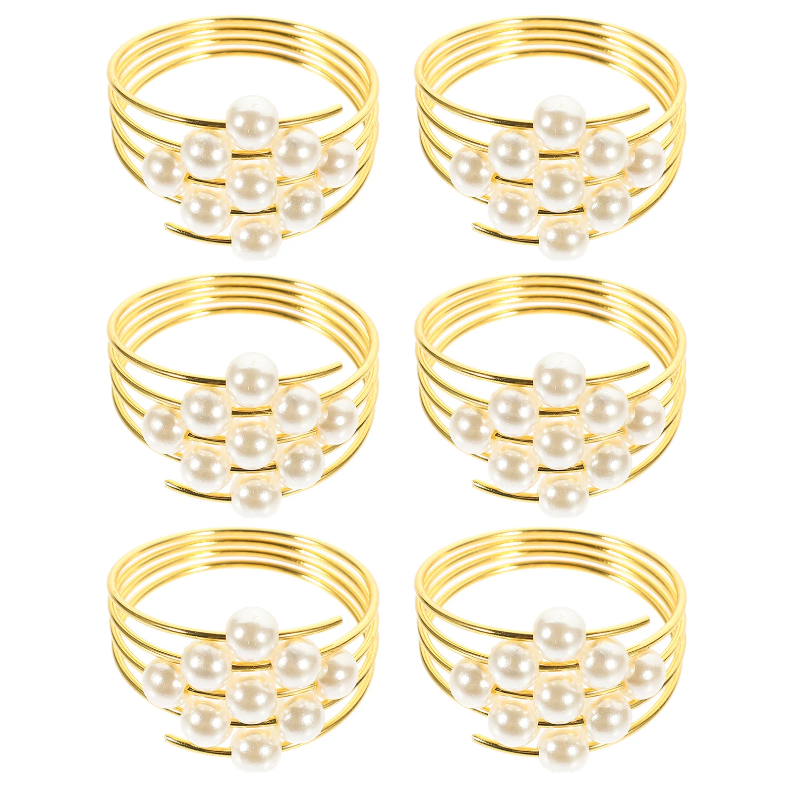 Napkin Rings Ring Holder Serviette Wedding Pearl Metal Buckles Holiday Buckle Banquet Party