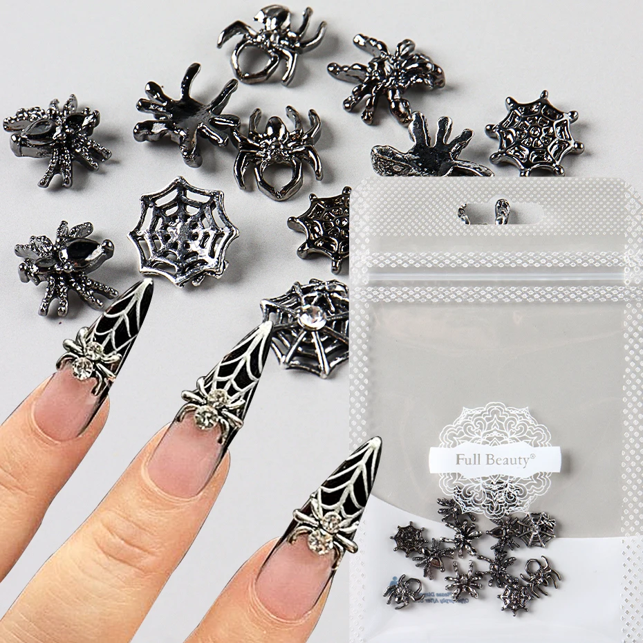 Description Picture 6 of item1Bag Nail Figures Charm Metal Alloy Halloween Spider Design Evil Eyes Skeleton Jewelry Parts Manicure Art Decoration Accessories